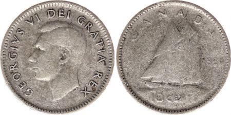 Canada 10 Cents 1950 - George VI - Argent