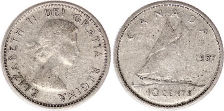 Canada 10 Cents 1957 - Elisabeth II - Argent