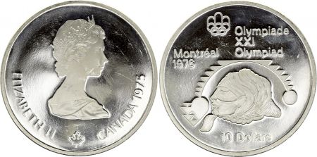 Canada 10 Dollars, JO de Montréal 1976 -Lancer de poids (JO)  - 1975 BE