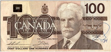 Canada 100 Dollars, Sir R. Borden - Canard - 1988 - P.99a - TB +