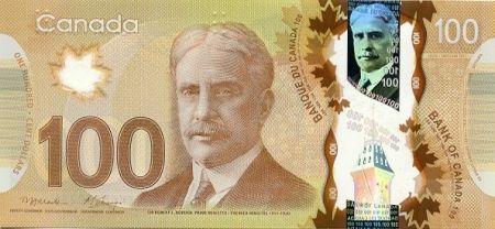 Canada 100 Dollars Sir R. Borden - Insuline - 2011