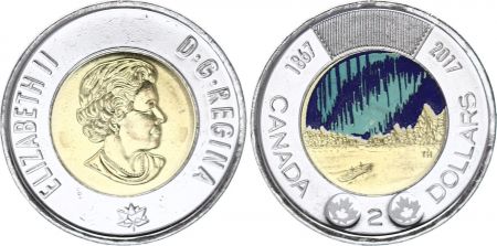 Canada 2 Dollars - 1867/2017- Colorisée - Bimétal