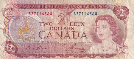 Canada 2 Dollars - Elisabeth II - Chasse - 1974 - Série BZ - P.86a