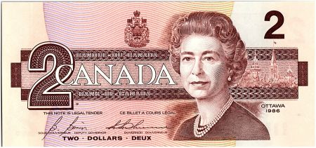 Canada 2 Dollars, Elizabeth II - Oiseaux - 1986