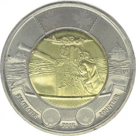 Canada 2 Dollars Elisabeth II - Bataille de l\'Atlantique 2016