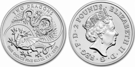 Canada 2 Pounds Elisabeth II - 1 Once Dragon Argent 2018