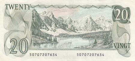 Canada 20 Dollars 1979 Elisabeth II - Armoiries, lac, mountagnes, sign. Crow-Bouey 2ème ex.