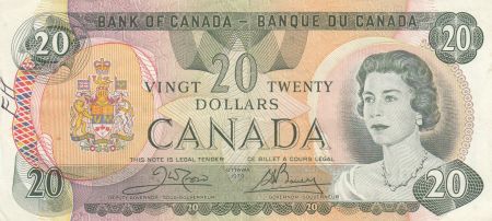 Canada 20 Dollars 1979 Elisabeth II - Armoiries, lac, mountagnes, sign. Crow-Bouey