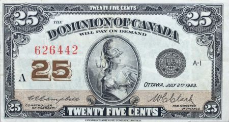 Canada 25 Cent Britannia - 1923 - Série A