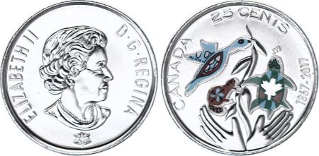 Canada 25 Cents - 1867/2017- Colorisée
