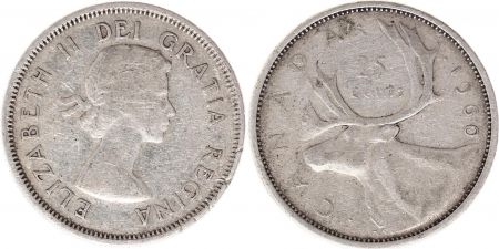 Canada 25 Cents 1960 - Elisabeth II - Argent