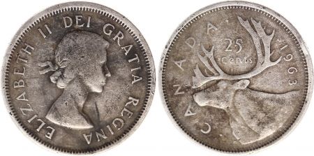 Canada 25 Cents 1963 - Elisabeth II - Argent