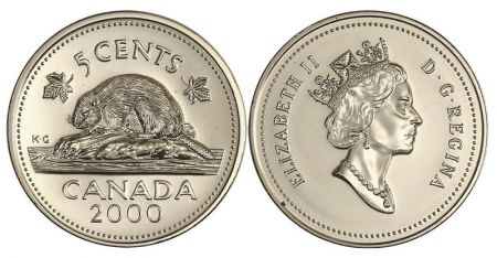 Canada 5 Cents Elisabeth II - Castor 2000