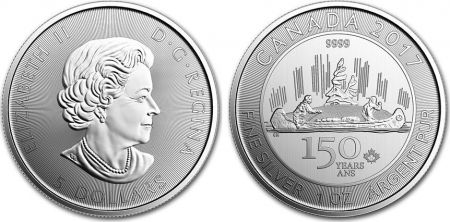 Canada 5 Dollars Elisabeth II - 1 Once 150 ans Confédération - 2017