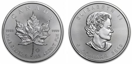 Canada 5 Dollars Elisabeth II - 1 Once Maple Leaf Argent 2019