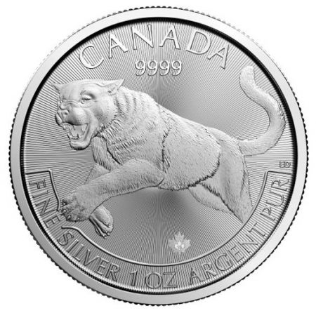 Canada 5 Dollars Elisabeth II - 1 Once Puma Argent 2016