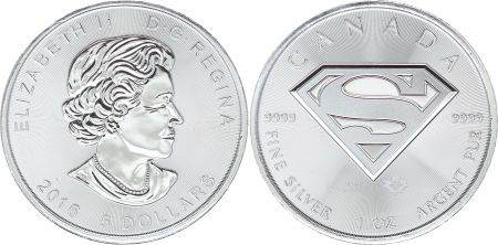 Canada 5 Dollars Elisabeth II - 1 Once Superman Argent 2016