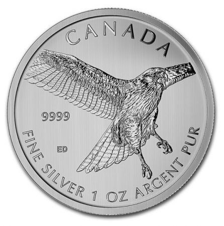 Canada 5 Dollars Elisabeth II - Faucon 1 Once Argent 2015
