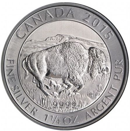 Canada 8 Dollars Elisabeth II - Bison 1 1/4 Once Argent 2015
