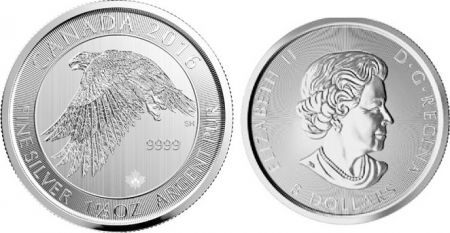 Canada 8 Dollars Elisabeth II - Faucon 1 1/2 Oz 2016