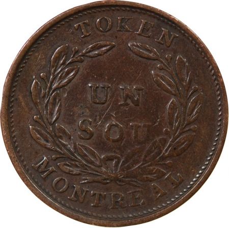 Canada BAS-CANADA  BOUQUET  JETON 1 SOU 1835 / 1838 MONTREAL