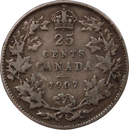 Canada CANADA  EDOUARD VII - 25 CENTS ARGENT 1907