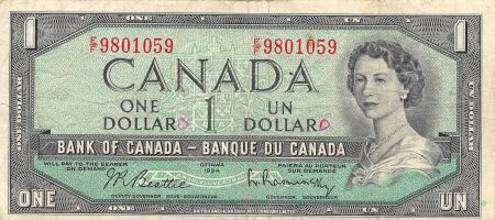 Canada CANADA  ELISABETH II - 1 DOLLAR 1954