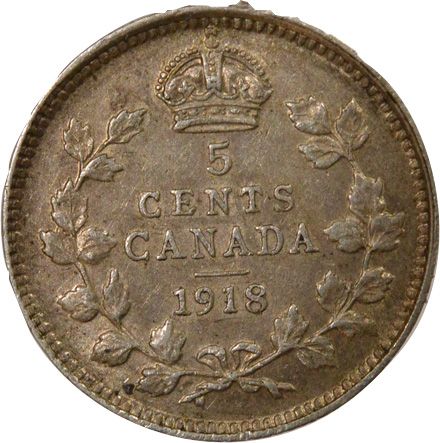 Canada Canada, George V - 5 Cents Argent - 1918 Ottawa