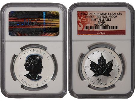 Canada CANADA  MAPLE LEAF - 5 DOLLARS ARGENT 2014 - NGC PF 69 - HORSE PRIVY