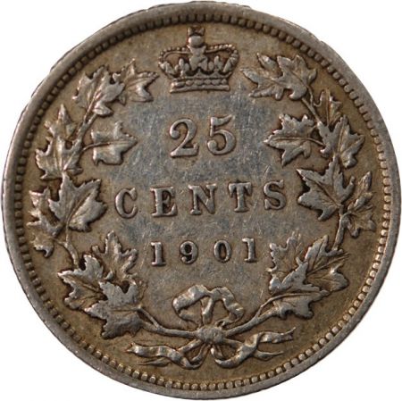 Canada CANADA  VICTORIA - 25 CENTS ARGENT 1901