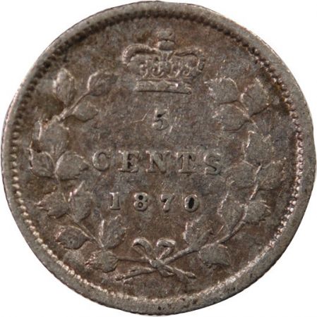 Canada CANADA  VICTORIA - 5 CENTS ARGENT 1870