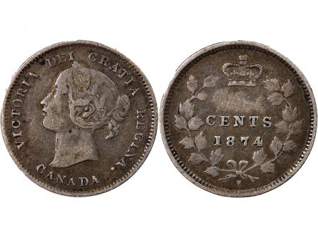 Canada CANADA  VICTORIA - 5 CENTS ARGENT 1874