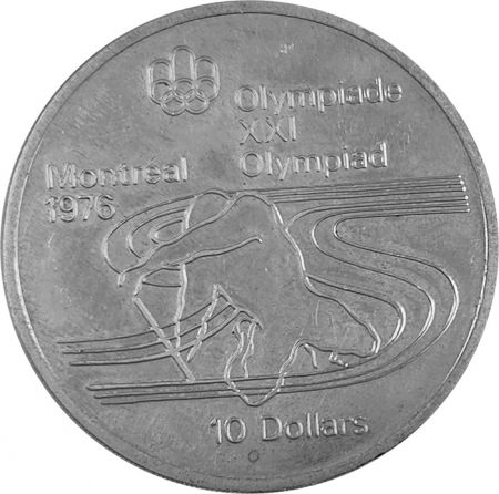 Canada Canoé - 10 Dollars Argent 1975 CANADA - Jeux Olympiques Montréal 1976