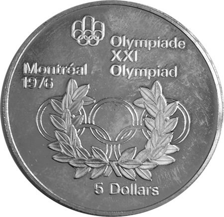 Canada Couronne de Laurier - 5 Dollars Argent 1974 CANADA - Jeux Olympiques Montréal 1976