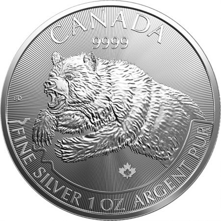 Canada Le Grizzly - 1 Once Argent CANADA 2019