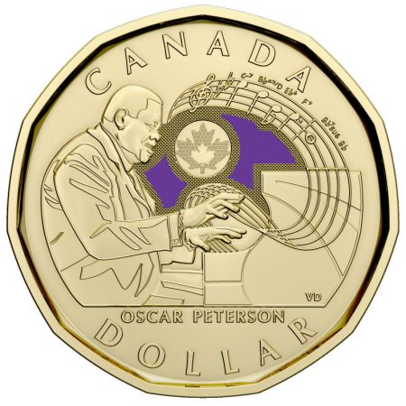 Canada Oscar Peterson - 1 Dollar Colorisé 2022 Canada