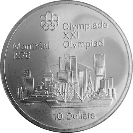 Canada Skyline de Montréal - 10 Dollars Argent 1973 CANADA - Jeux Olympiques Montréal 1976
