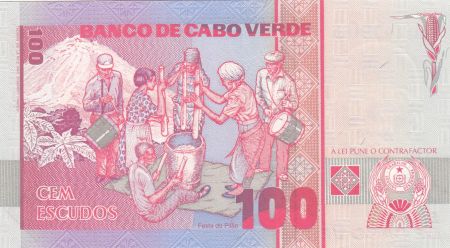 Cap-Vert 100 Escudos 1989 - Almicar Cabral, scène rurale