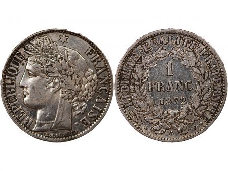 CERES - 1 FRANC ARGENT 1872 A PARIS