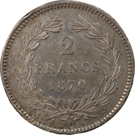 CERES - 2 FRANCS 1870 K BORDEAUX - Sans Légende - Variété Etoile
