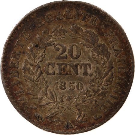 CERES - 20 CENTIMES ARGENT 1850 A PARIS - Oreille Haute