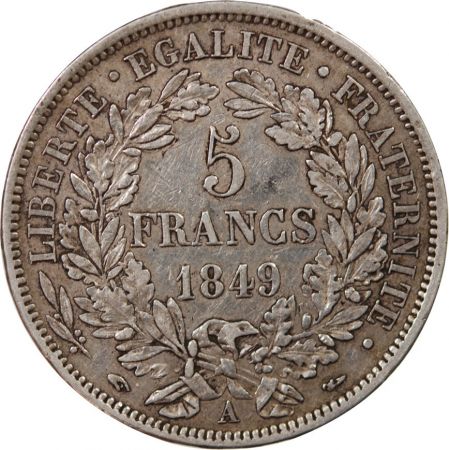 CÉRÈS - 5 FRANCS ARGENT 1849 A PARIS
