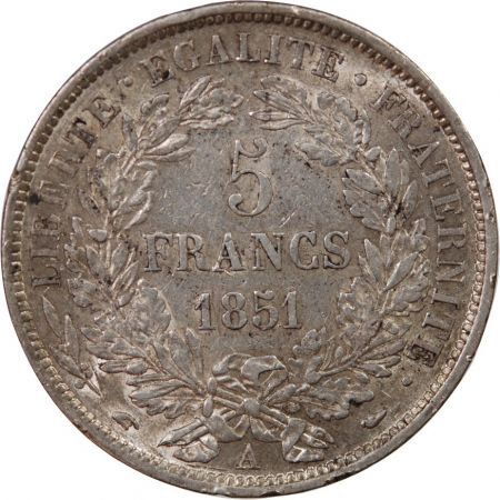 CÉRÈS - 5 FRANCS ARGENT 1851 A PARIS