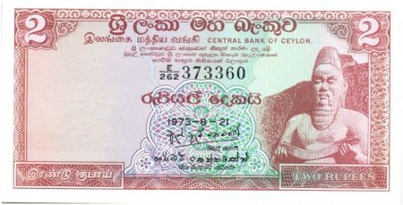 Ceylan, 2 Rupees Roi Parakkrama - 1973 - P.72 c