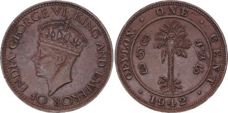 Ceylan 1 cent Georges VI - 1942-1945