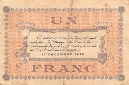 CHAMBRE DE COMMERCE  LONS-LE-SAUNIER - 1 FRANC 1920
