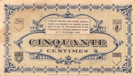 CHAMBRE DE COMMERCE  LONS-LE-SAUNIER - 50 CENTIMES 1920