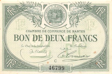 CHAMBRE DE COMMERCE DE NANTES - 2 FRANCS 1918