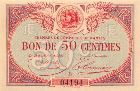 CHAMBRE DE COMMERCE DE NANTES - 50 CENTIMES 1918