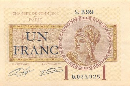 CHAMBRE DE COMMERCE DE PARIS - 1 FRANC 10-03-1920